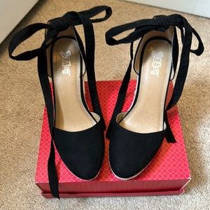 Black and Beige Espadrilles